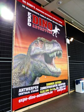 Expo of dinosaur in the railway station