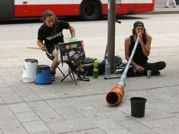 People doing music in the street