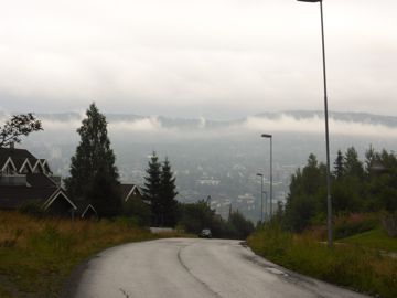 View of Lillehammer over there with clouds