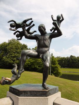 The Vigeland Park with lots of sculptures