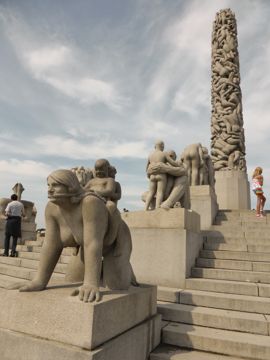The Vigeland Park with lots of sculptures