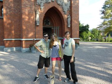 Amina, Johan and the Dog Kinzo in Sundsvall