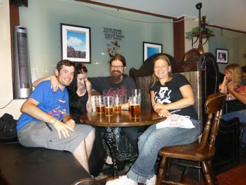 Me, Tarra & Mika (couple), Paula in Helsinki's pub