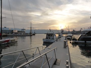 Harbor in the dusk