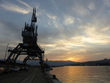 Harbor in the dusk