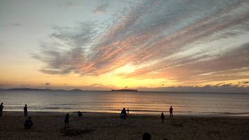 Beach in front of the shrine shinto