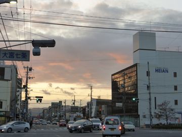 Sunset in the street