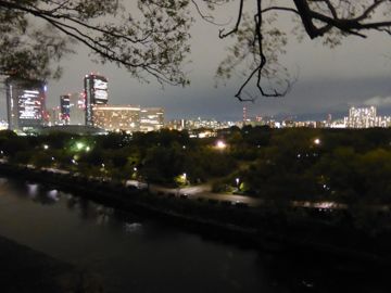Castle garden by night