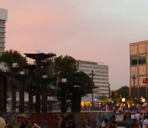 City center with dusk