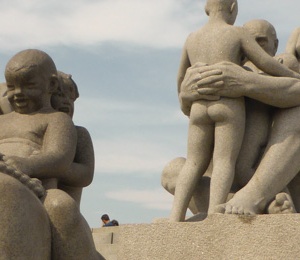 The Vigeland Park with lots of sculptures