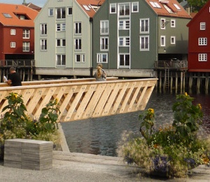 Houses colored next to the Old town bridge