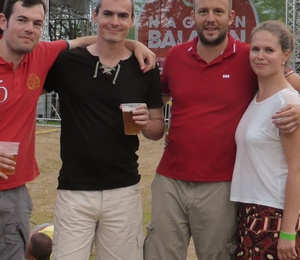 Zsolt, Tamás and his girlfriend Kati (Katalin) in the festival valley of art
