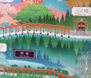 Map of the walk in Fushimi Inari-taisha